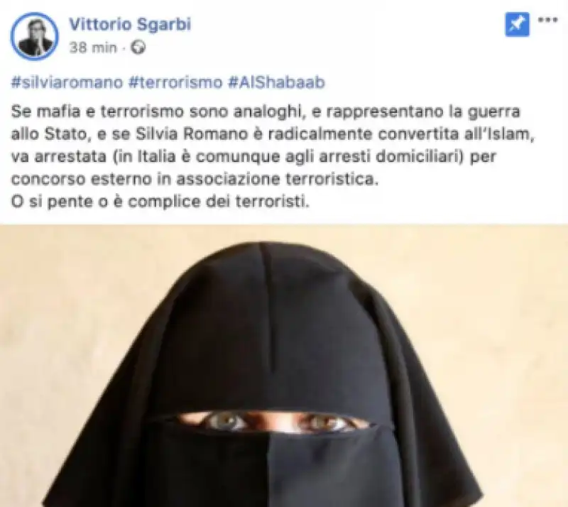 IL POST DI VITTORIO SGARBI SU SILVIA ROMANO