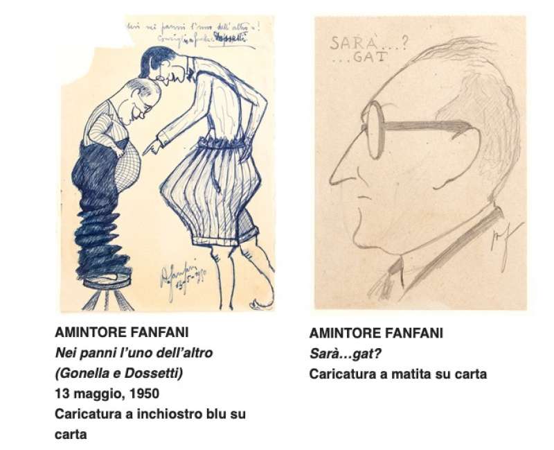 disegni di amintore fanfani asta memorabilia amintore e maria pia fanfani bertolami