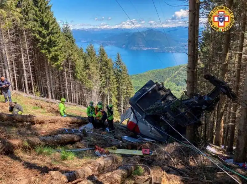 INCIDENTE FUNIVIA STRESA MOTTARONE LAGO MAGGIORE