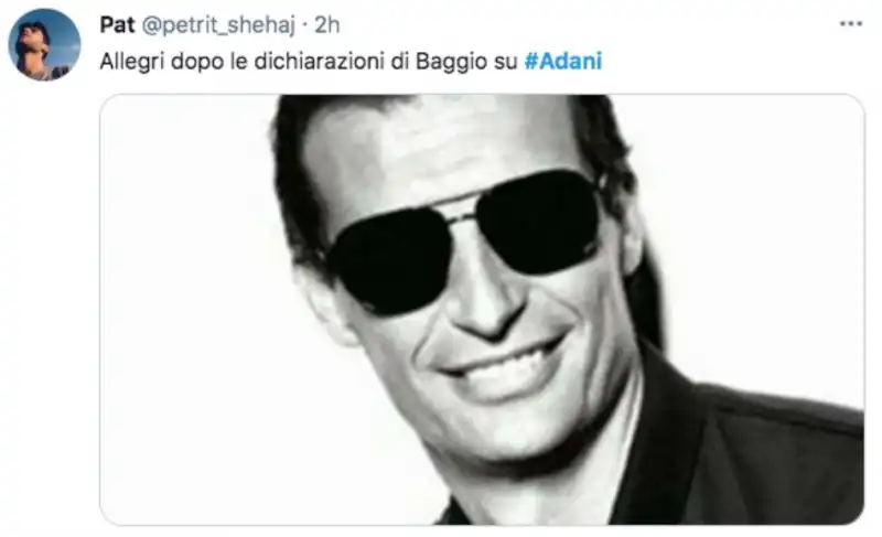 intervista a baggio e reazioni social su adani