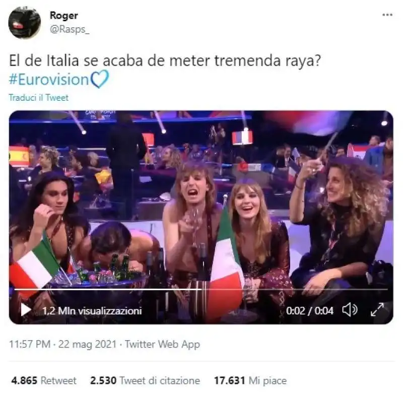 la presunta sniffata di damiano dei maneskin all eurovision 