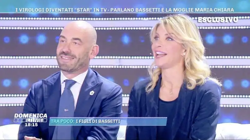 matteo bassetti e la moglie maria chiara a domenica live