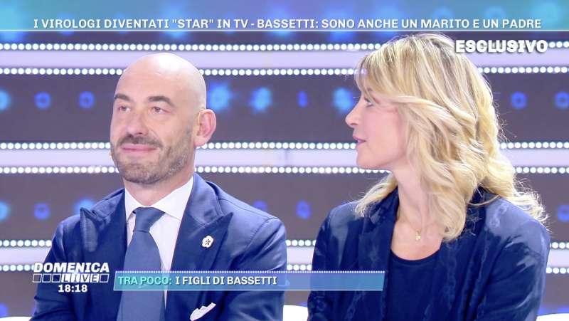 matteo bassetti e la moglie maria chiara a domenica live 3