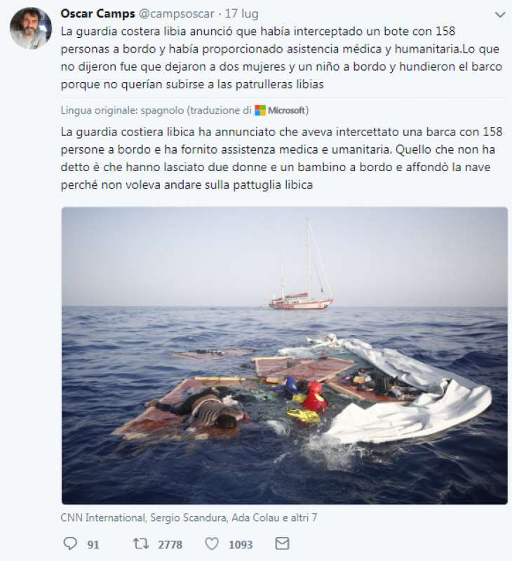 Migranti Libia Tweet 2