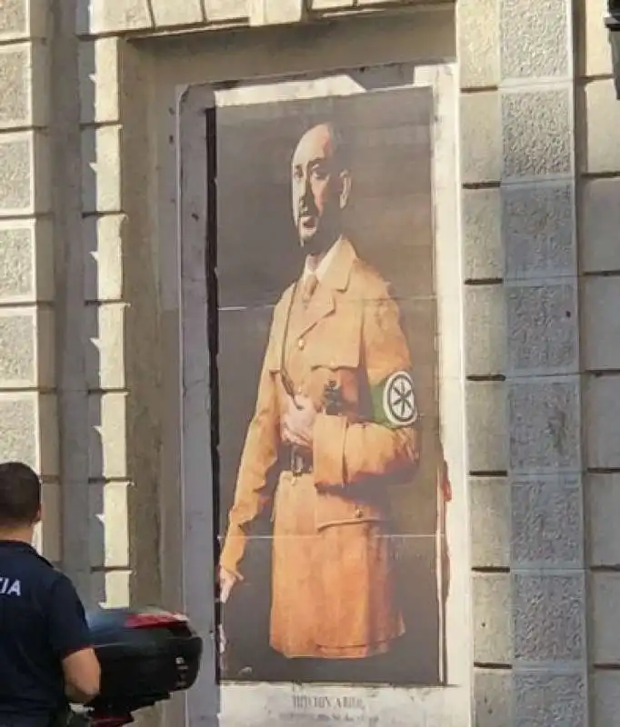 salvini come hitler   il poster di beast a milano 1