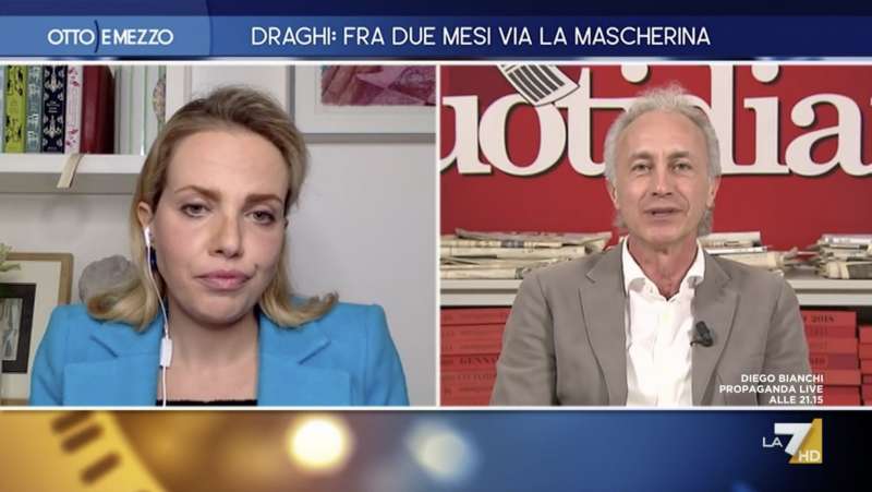 silvia sciorilli borrelli vs marco travaglio a otto e mezzo