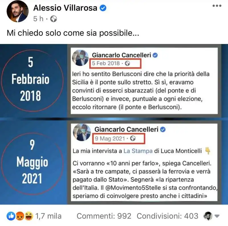 villarosa contro cancelleri