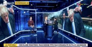 diretta di rainews24 interrotta da addetta delle pulizie