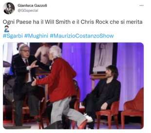 i tweet sulla rissa tra mughini e sgarbi al costanzo show 1