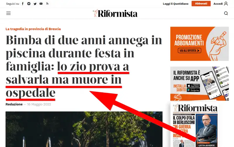 Il Riformista - Titolo anfibologico