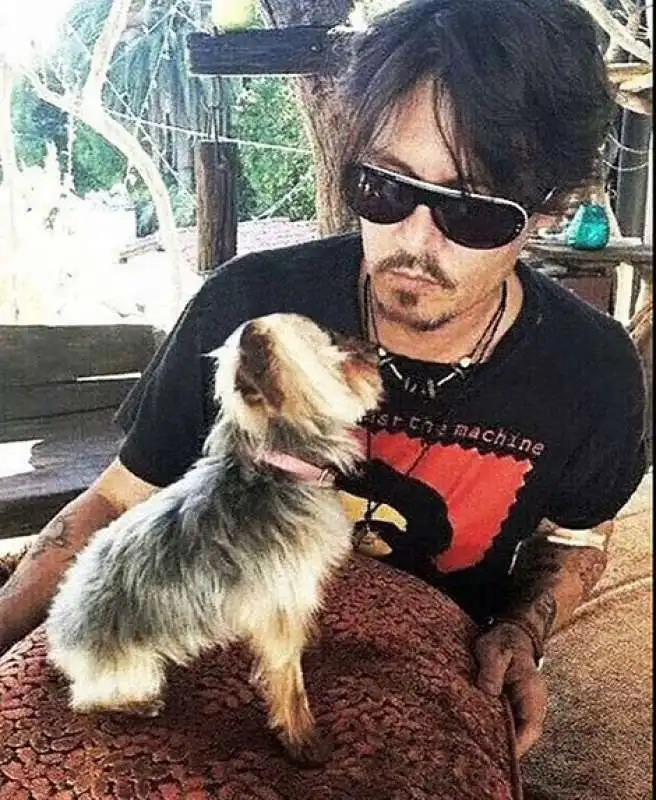 johnny depp con il cane