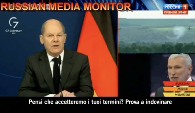 l attacco della tv russa contro scholz