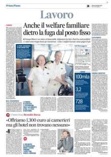 LA PAGINA DEL MESSAGGERO SULLA FUGA DAL LAVORO