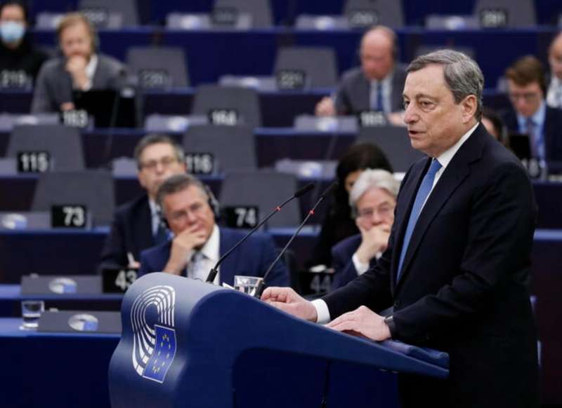 mario draghi al parlamento europeo strasburgo