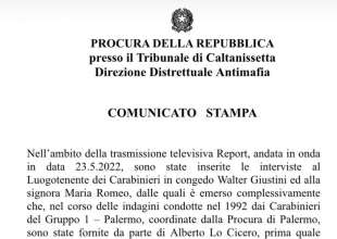 Nota della procura su perquisizioni Report