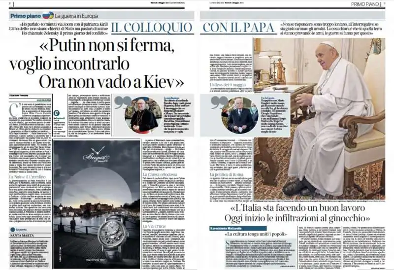 PAPA FRANCESCO INTERVISTATO DA LUCIANO FONTANA SUL CORRIERE