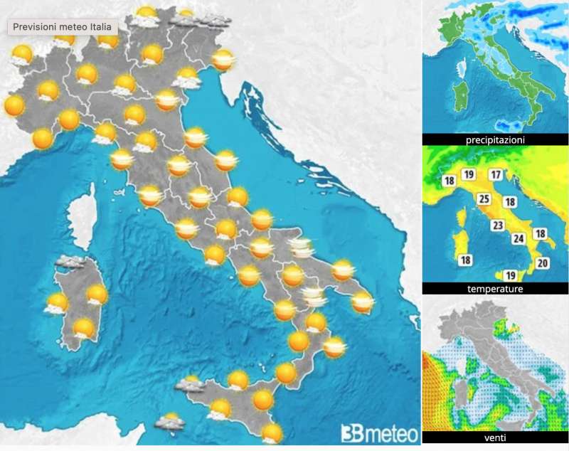 Previsioni sabato 28 maggio 2022