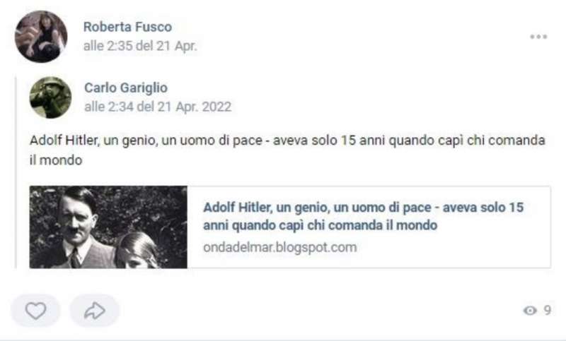 roberta fusco e carlo gariglio inneggiano a hitler