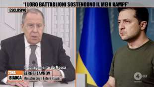 sergei lavrov intervistato da giuseppe brindisi a zona bianca 4