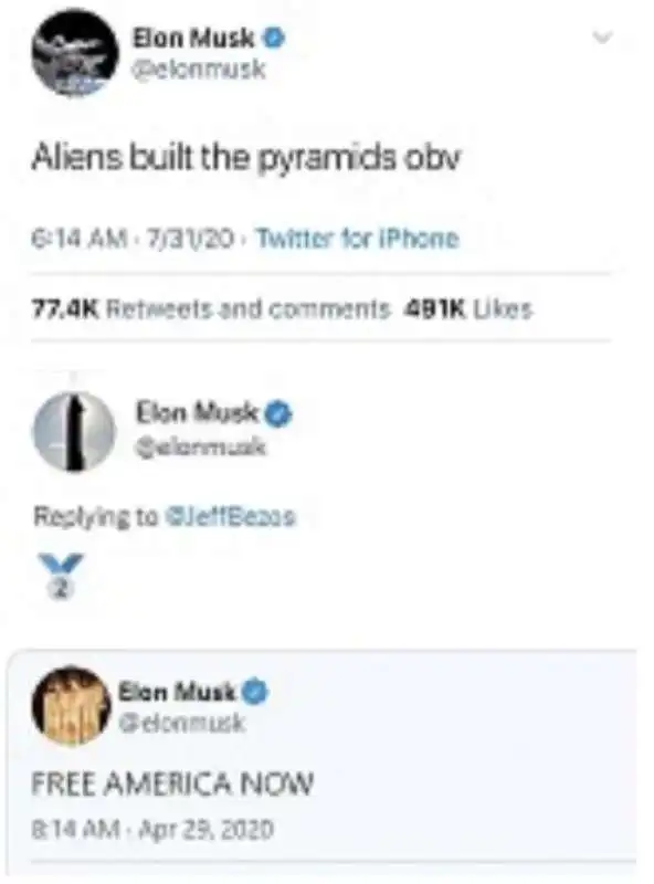 TWEET DI ELON MUSK 