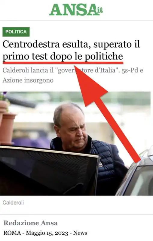 ansa, primo test, anzi secondo