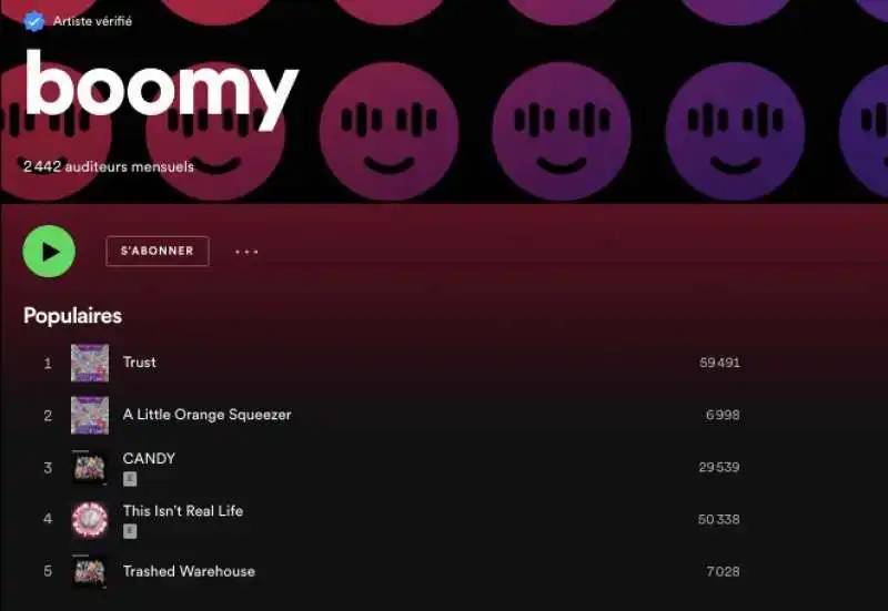 BOOMY SU SPOTIFY 