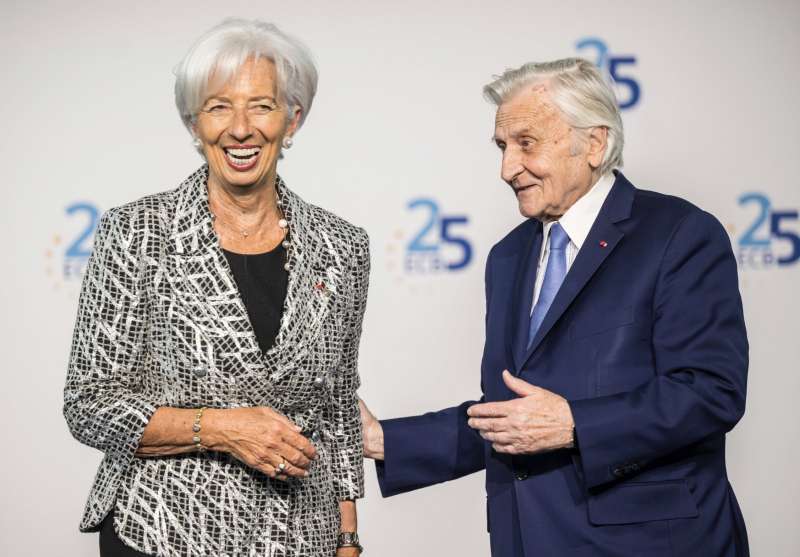 christine lagarde jean claude trichet 25 anni di bce