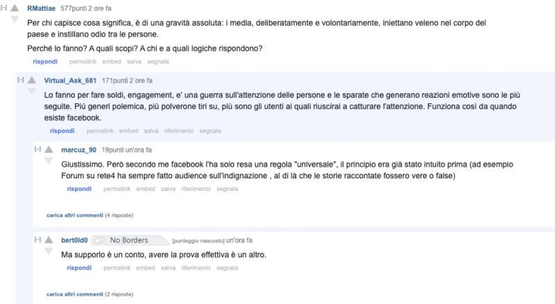 commenti su reddit alla presunta botfarm del corriere 4