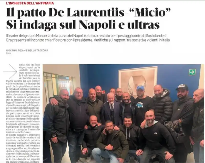 de laurentiis ultra' napoli domani