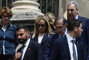 giorgia meloni ignazio la russa maurizio gasparri funerali andrea augello