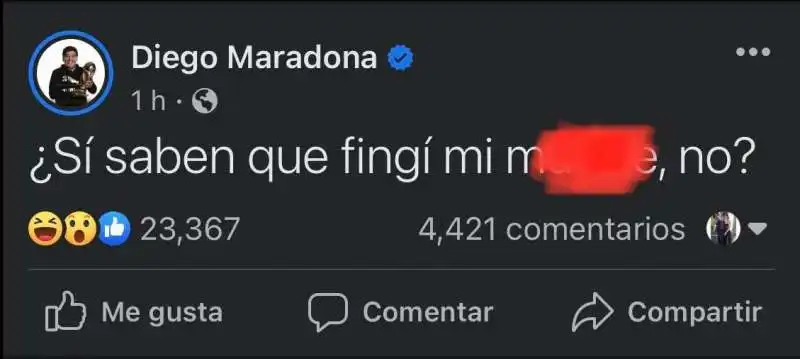 hackerato il profilo facebook di maradona 