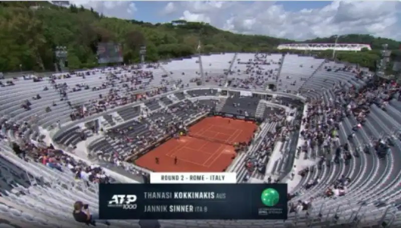 il centrale del foro italico durante la partita di sinner