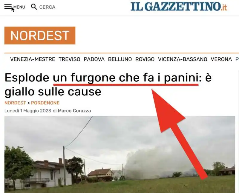 il gazzettino e il furgone che da i panini