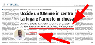 il giornale, la vittima e anche il killer