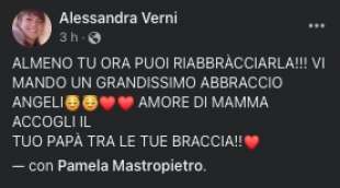 IL MESSAGGIO DI ALESSANDRA VERNI PER LA MORTE DI STEFANO MASTROPIETRO