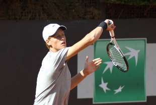 Jannik Sinner in allenamento al foro italico - foto Dallavecchia GMT 244