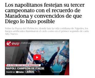 LA STAMPA ARGENTINA CELEBRA LO SCUDETTO DEL NAPOLI