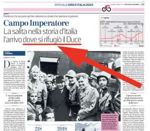 la stampa, il duce rifugiato a campo imperatore