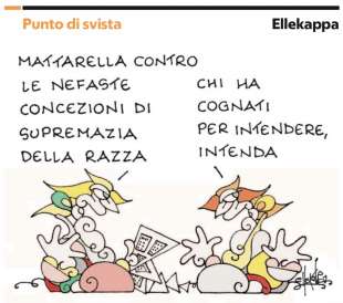 LA STRIGLIATA DI SERGIO MATTARELLA A FRANCESCO LOLLOBRIGIDA - VIGNETTA BY ELLEKAPPA