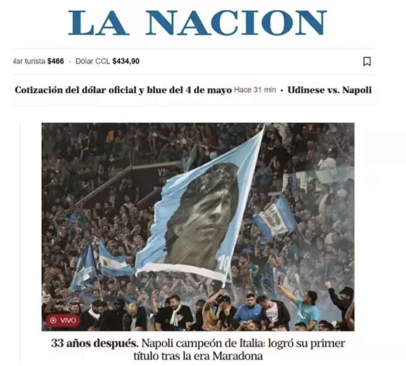 la vittoria dello scudetto del napoli la nacion