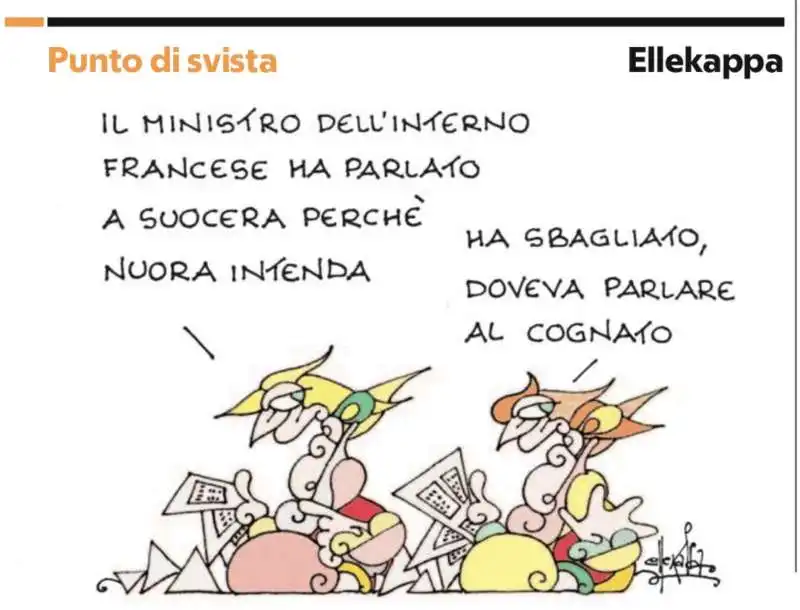 LE PAROLE DI GERALD DARMANIN - VIGNETTA ELLEKAPPA 