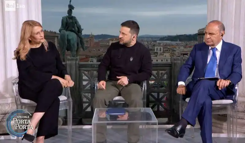 monica maggioni volodymyr zelensky bruno vespa    speciale porta a porta 