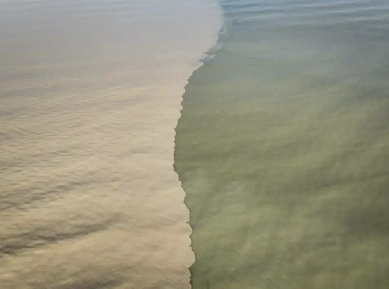 nel mare di riccione finisce il fango delle zone alluvionate 1