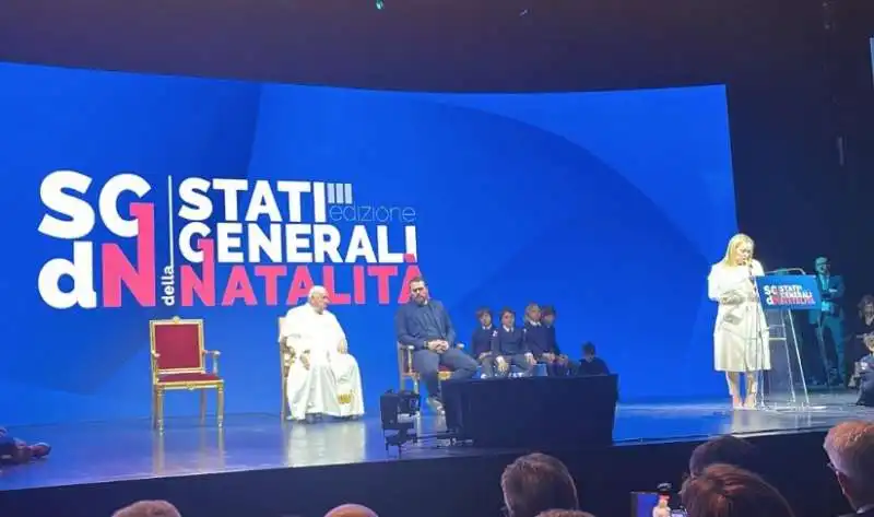 PAPA FRANCESCO E GIORGIA MELONI AGLI STATI GENERALI DELLA NATALITA 