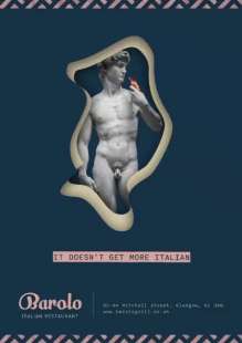 PUBBLICITA CON IL DAVID DI MICHELANGELO CENSURATA A GLASGOW