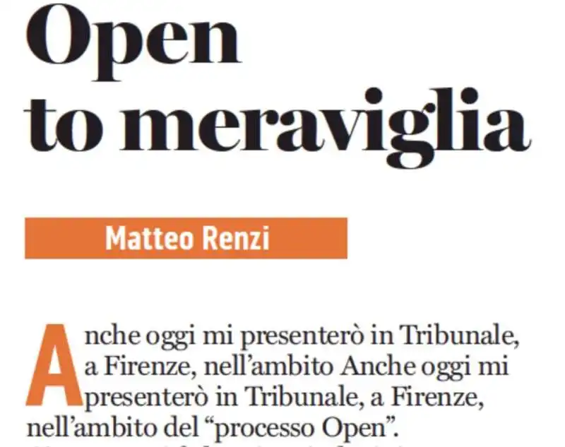 RIPETIZIONE NELL EDITORIALE DI MATTEO RENZI SUL RIFORMISTA 