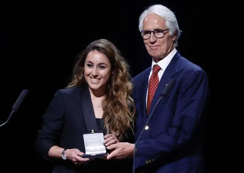 sofia goggia e giovanni malago     premio guido carli 2023   42