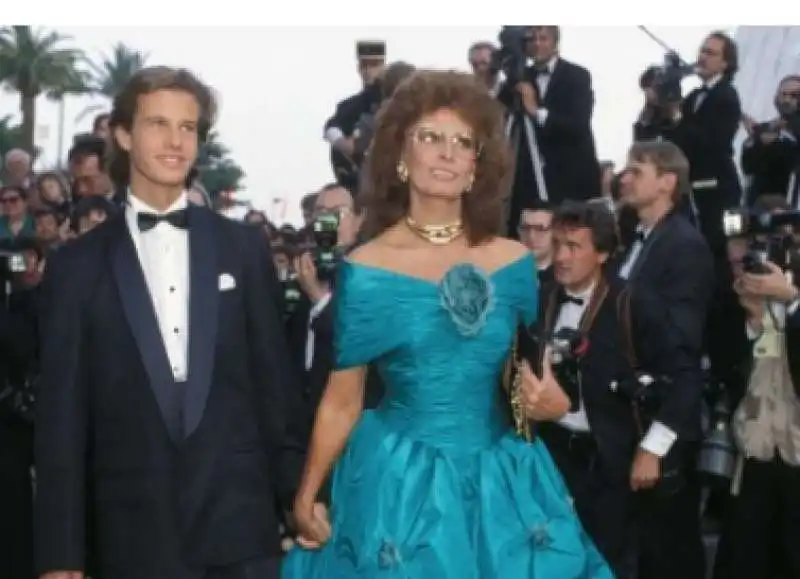 sophia loren e suo figlio eduardo a cannes