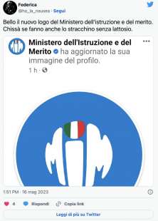 tweet sul nuovo logo del mim ministero dell istruzione e del merito 12