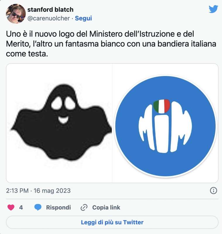 tweet sul nuovo logo del mim ministero dell istruzione e del merito 13